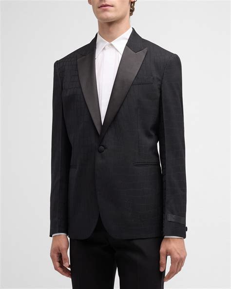 versace jean crocadile|Versace Men's Crocodile Jacquard Tuxedo Jacket.